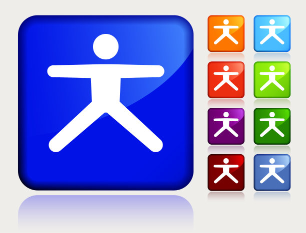 男人伸展瑜伽运动图标图片下载