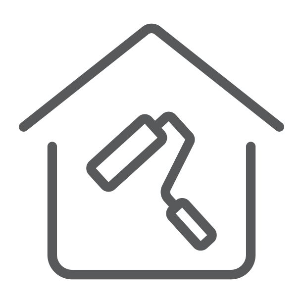 家居维修线图标，房地产和家居，漆辊标识矢量图形，白色背景上的线性图案，eps 10。图片下载