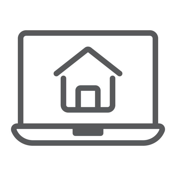 网上房屋购物线图标，房地产和家居，搜索标志矢量图形，白色背景上的线性模式，eps 10。图片下载