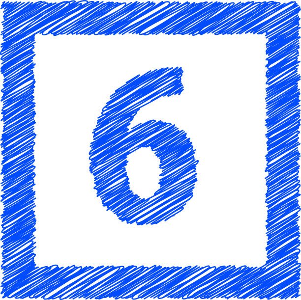 方形涂鸦风格的数字6图片下载