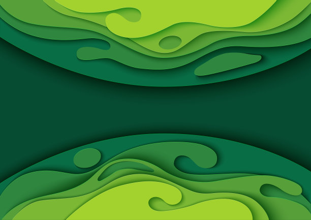 绿色抽象纸雕背景。图片下载