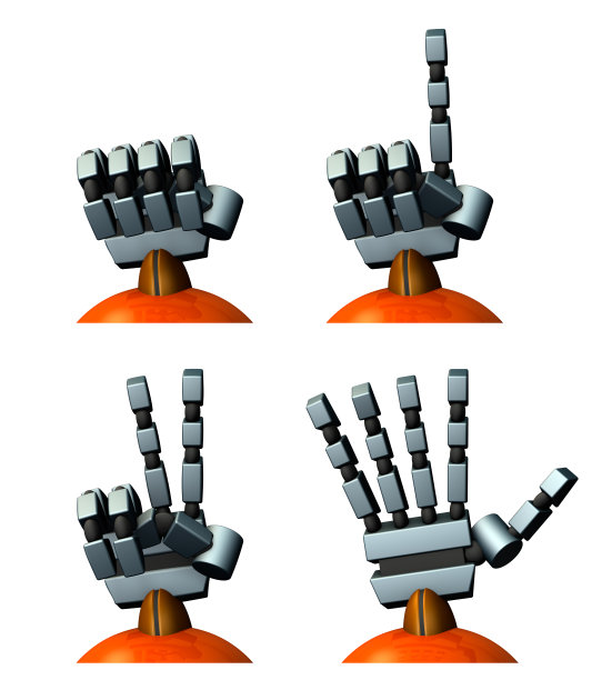 机器人的右手。剪刀。图片下载