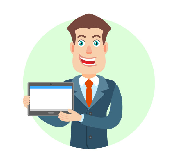 商人用两只手拿着平板电脑图片下载