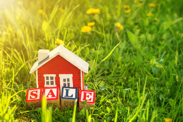 草地上的红木屋图片下载