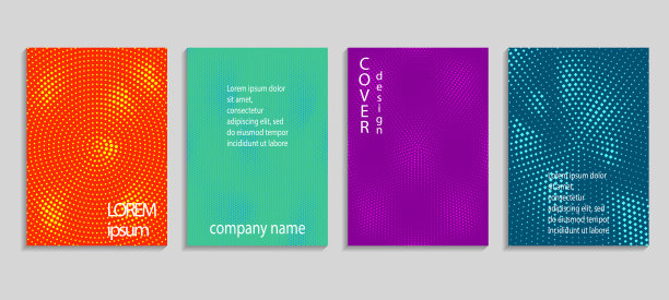 最小抽象矢量半色调封面设计模板。未来几何梯度背景。矢量模板的标语牌，横幅，传单，演示和报告图片下载