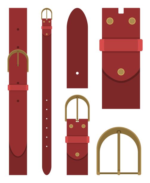 勃艮第皮带与扣孤立在白色背景。服装设计元素。平腰带裤图片下载