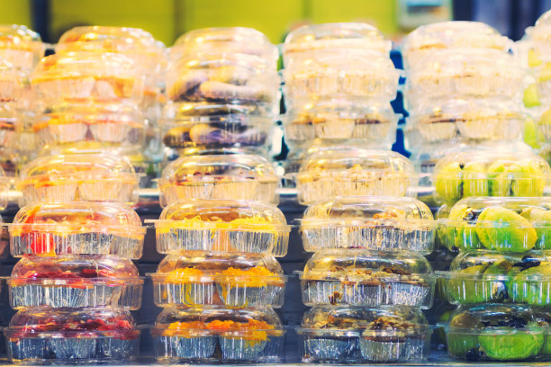 泰式甜点在塑料包装调复古图片下载