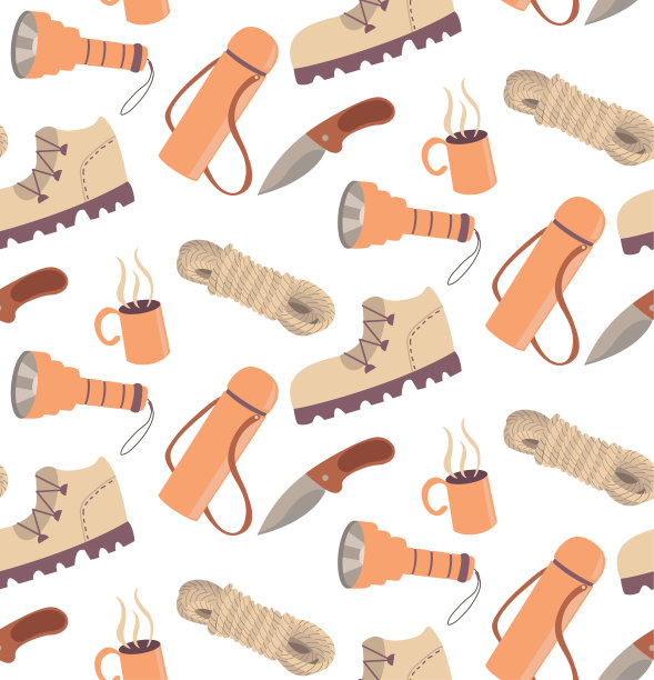 无缝旅行露营徒步图案图片下载