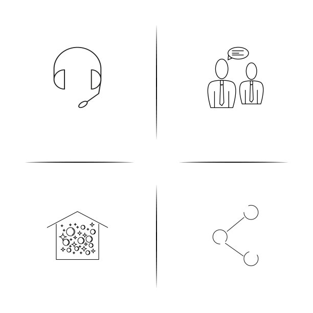 物联网简单的线性图标集。简单的轮廓图标图片下载