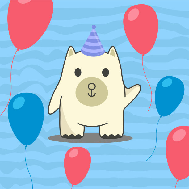 可爱的小熊角色生日礼物图片下载