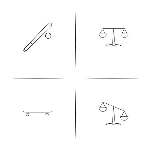 运动健身和娱乐简单的线性图标设置。简单的轮廓图标图片下载