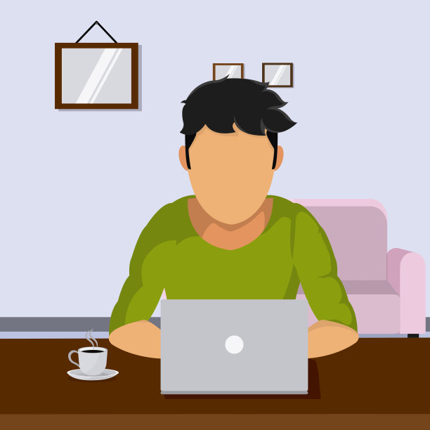 学生在房间里用笔记本电脑学习图片下载