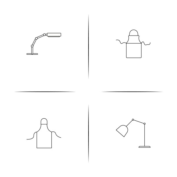 家用电器和设备简单线性图标设置。简单的轮廓图标图片下载