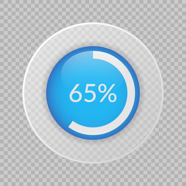 65%饼图透明背景。比例向量信息图。圆图孤立。商业插图图标营销项目，财务，财务报告，网页设计图片下载