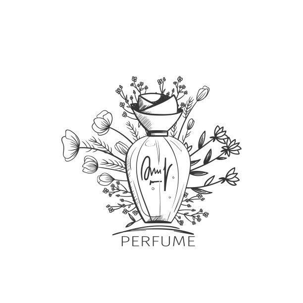 时尚素描香水瓶图片下载