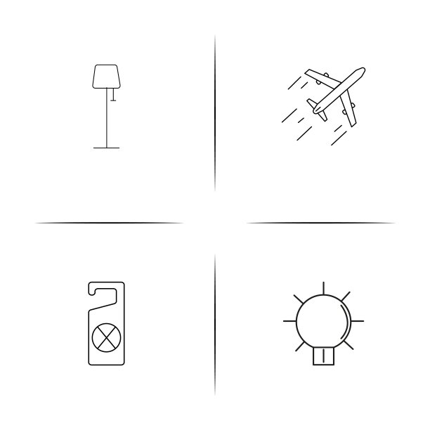 旅行简单线性图标集。简单的轮廓图标图片下载