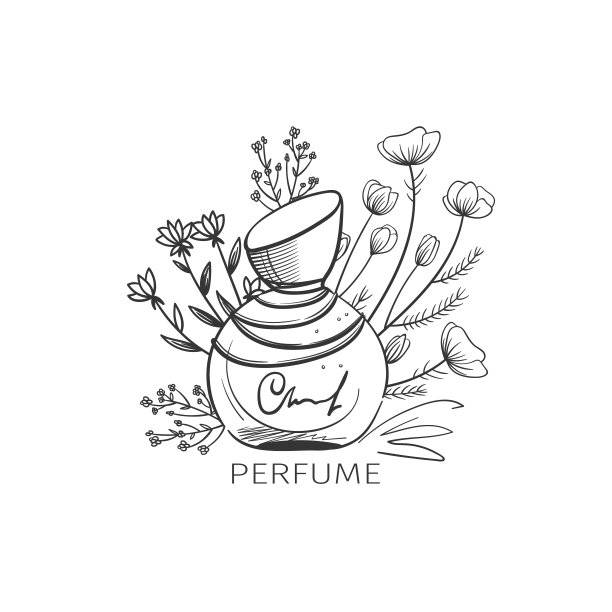 香水瓶和花图片下载