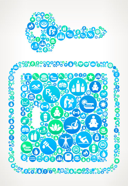 锁和钥匙水疗和健康矢量图标模式图片下载