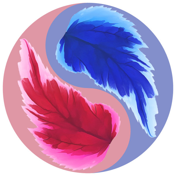 花卉阴阳符号。图片下载