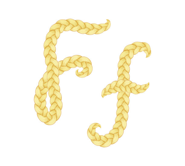 辫子的头发字体图片下载