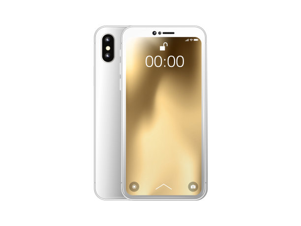 三维智能手机。颜色。正面和背面图片下载