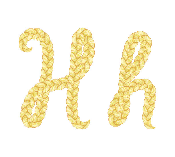 辫子的头发字体图片下载