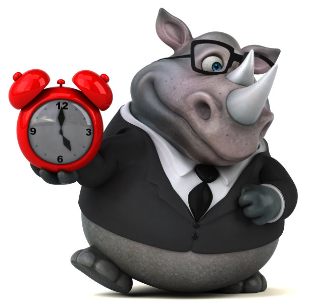 有趣的犀牛- 3D插图图片下载