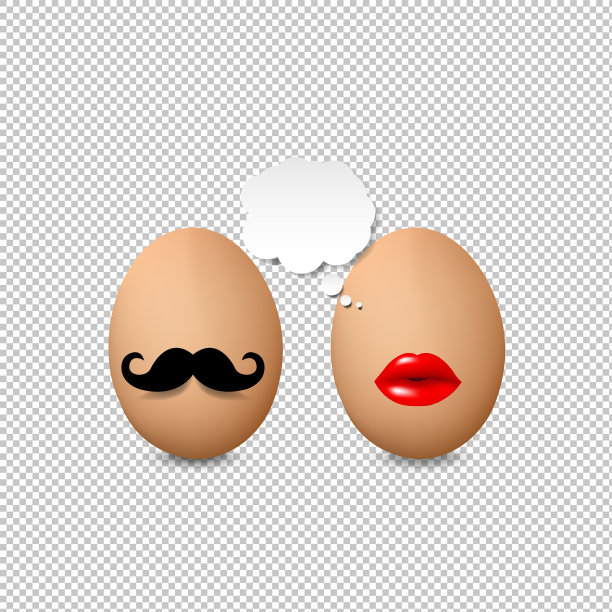 复活节快乐卡片与复活节彩蛋透明的背景图片下载