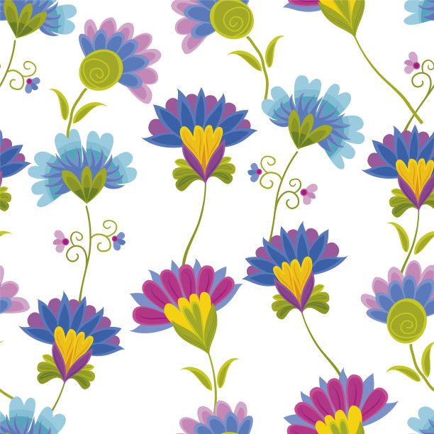 花卉图案矢量图图片下载