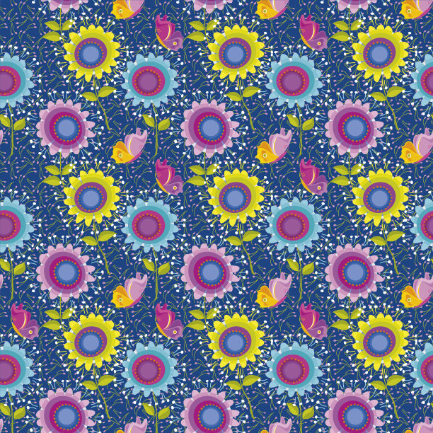 黛西无缝模式。向量。图片下载