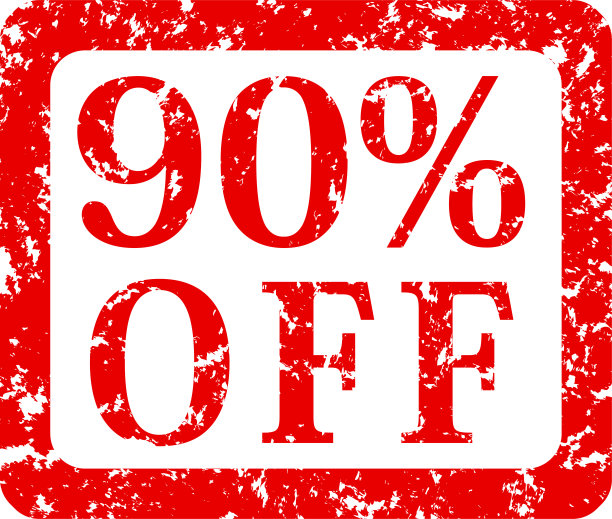 九成红色折扣邮票图片下载