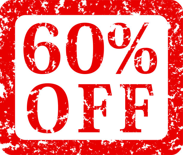 60%红色折扣邮票图片下载