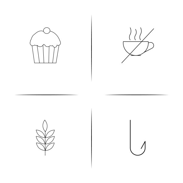 食物和饮料简单的线性图标设置。简单的轮廓图标图片下载