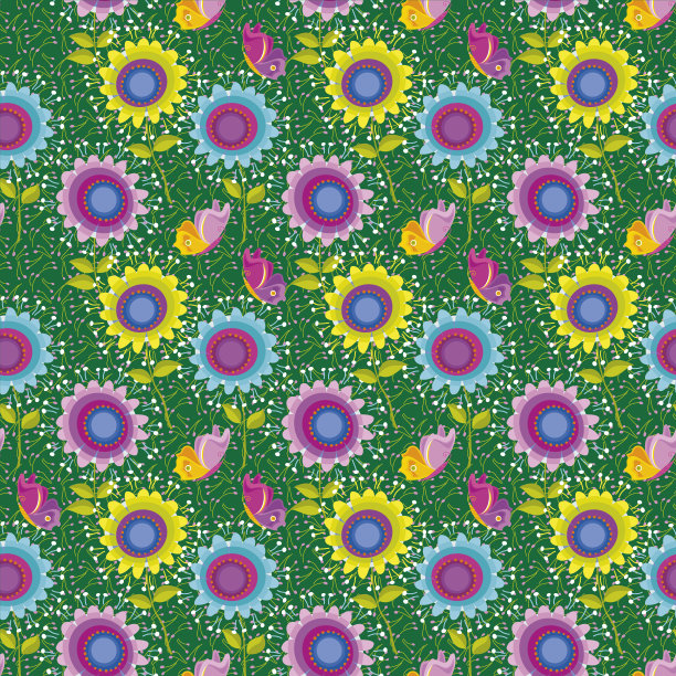 黛西无缝模式。向量。图片下载