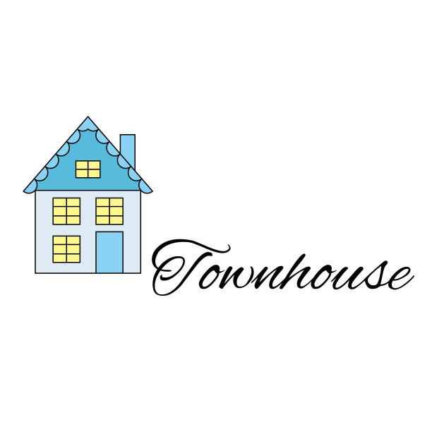 街道上的房子。插图的城市景观与townho素材图片