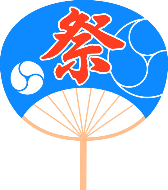 节日圆纸蓝扇图片下载