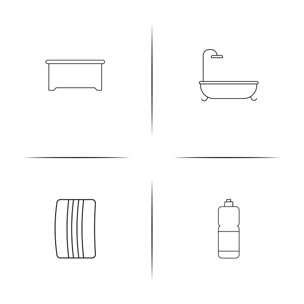 家用电器和设备简单线性图标设置。简单的轮廓图标图片下载