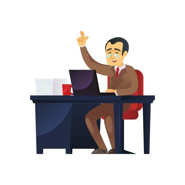 愉快的亚洲人在笔记本电脑前工作图片下载