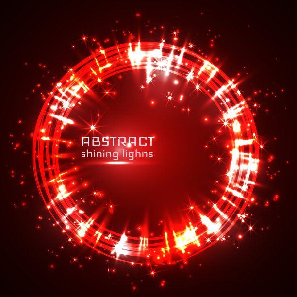 红色的闪光矢量星尘和线框图片下载