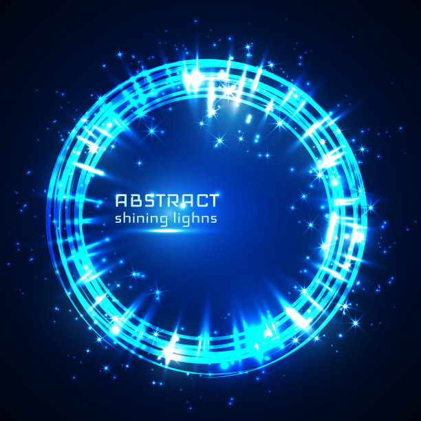 蓝色闪光矢量星尘和线框图片下载