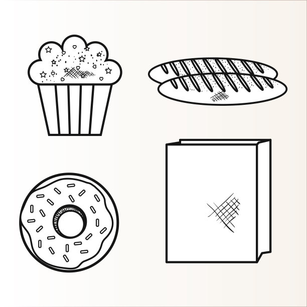 手绘烘焙用品设计图片下载