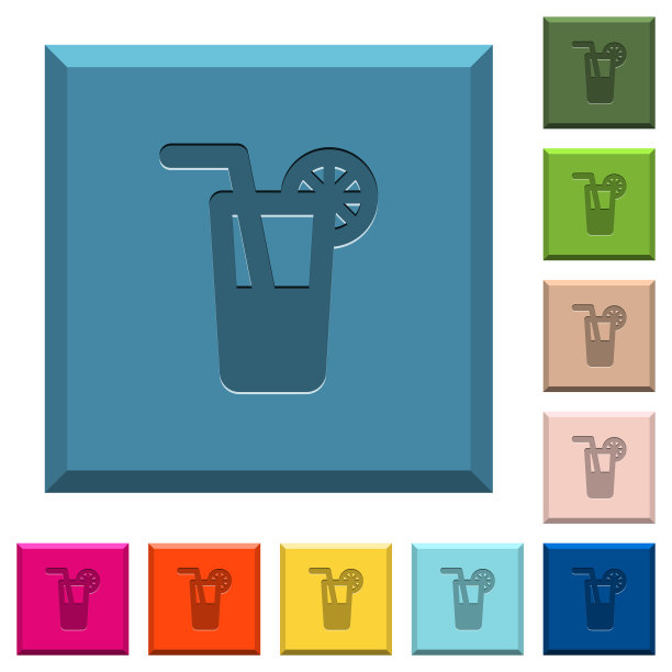 Longdrink雕刻的图标上有边的方形按钮图片下载