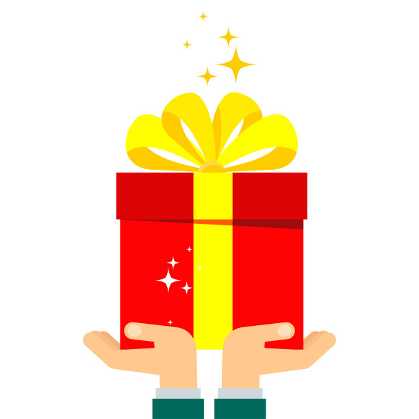 人手里的生日礼物。图片下载