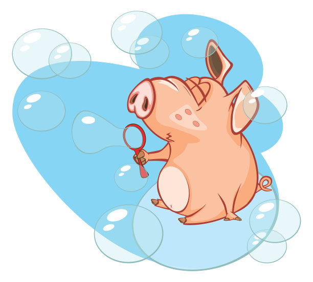 可爱小猪卡通人物插画图片下载