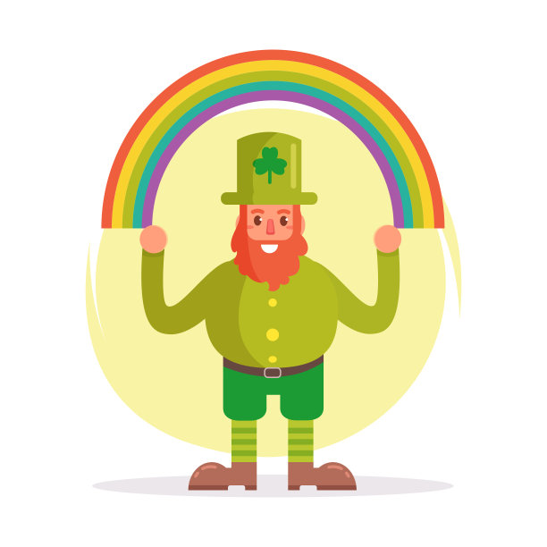 小妖精。圣帕特里克节。向量图片下载