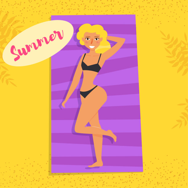 夏天沙滩上的女孩图片下载