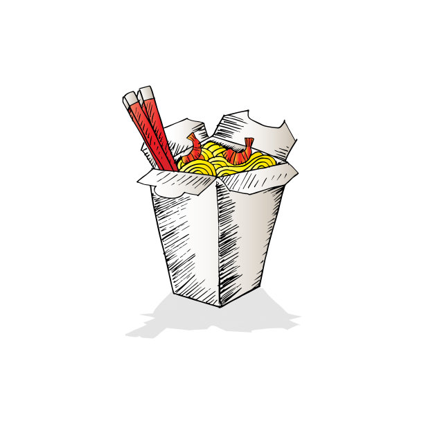 盒子里的涂鸦面条图片下载