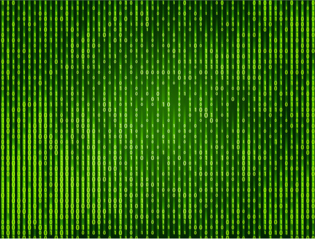 二进制零和一下降绿色矢量背景图片下载