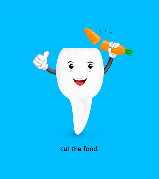 可爱的卡通门牙切胡萝卜。图片下载