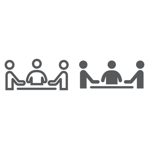 团队线和字形图标，发展和业务，合作伙伴符号矢量图形，一个线性模式上的白色背景，eps 10。图片下载